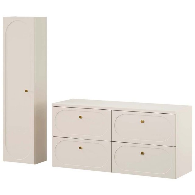 COMAD Zestaw mebli DONNA SAND 2 szafki z blatem SAND 120 cm, słupek 3