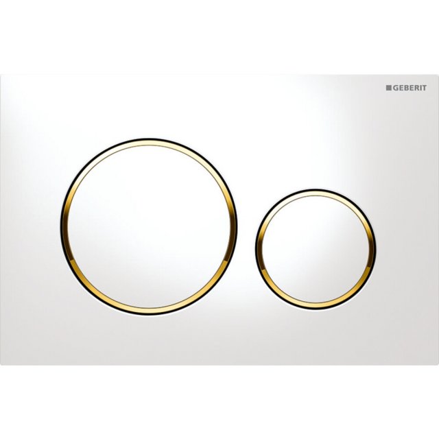 GEBERIT Przycisk do spłuczek SIGMA 246x164x12 biały złoty 115882KK1