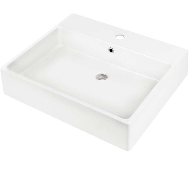 DEANTE Umywalka ceramiczna TEMISTO nablatowa/ścienna z miejscem na ba