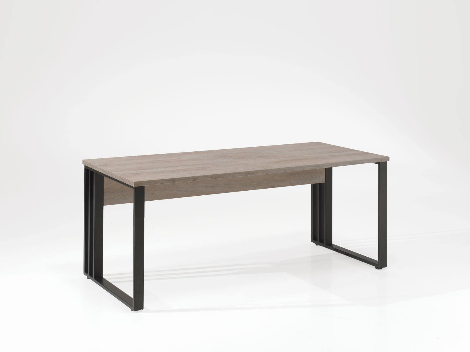 Biurko biurowe z metalową konstrukcją Rio oak medium
