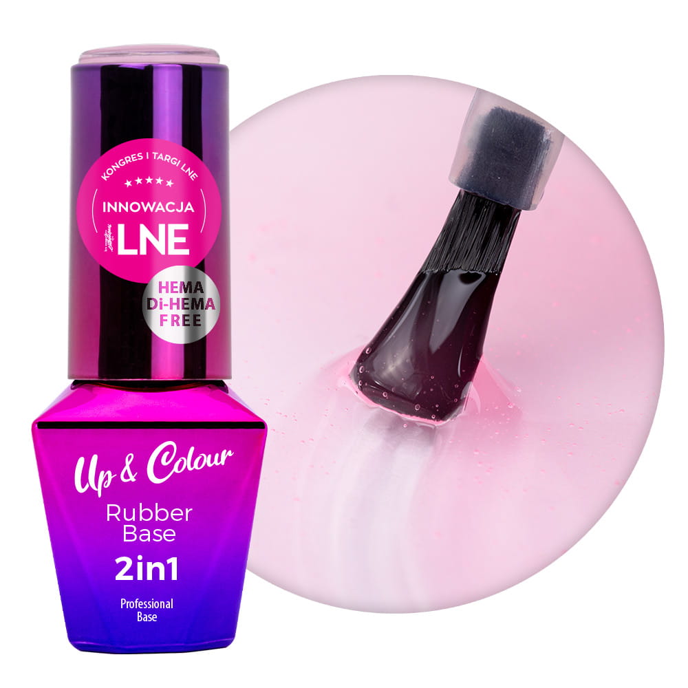 Baza kauczukowa Rubber Base 2w1 Up&Colour MollyLac Tender Rose HEMA/Di-HEMA Free 10 g Nr 7