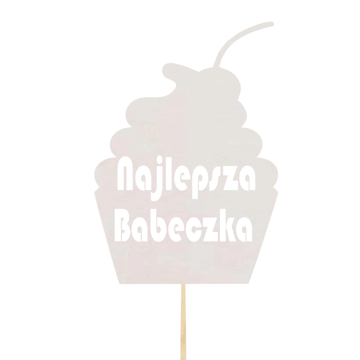 Topper dekoracja na bok tortu pik do prezentu lub bukietu kwiatów dzień kobiet 8 marca bermata