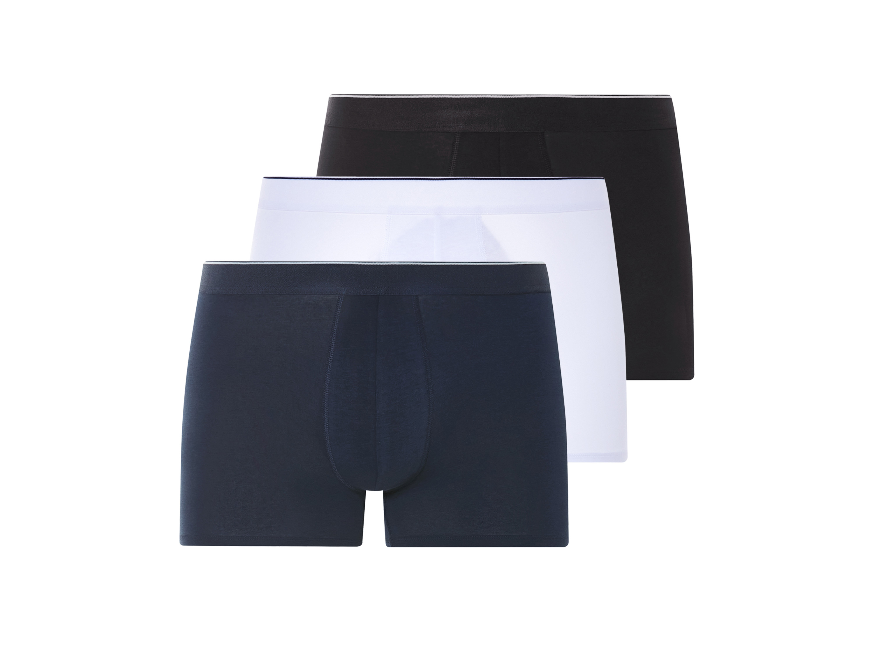 Livergy Bokserki męskie, 3 pary Czarny/ granatowy/ biały, 7/Xl