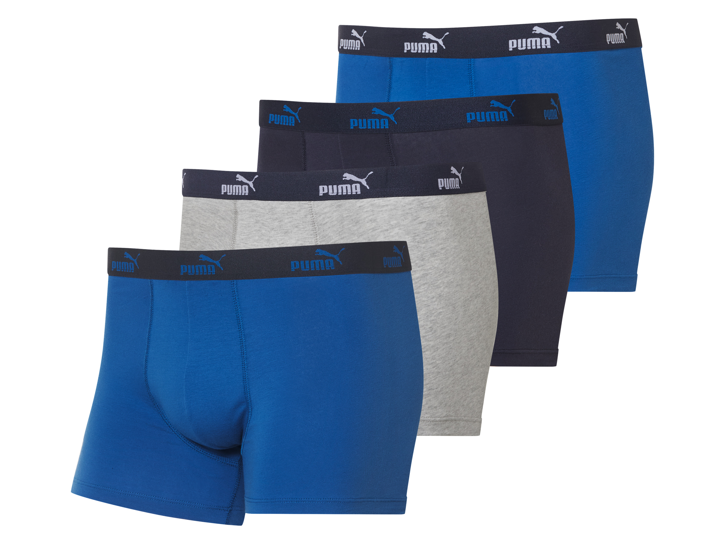 Puma Bokserki męskie, 4 pary Niebieski/szary, XL