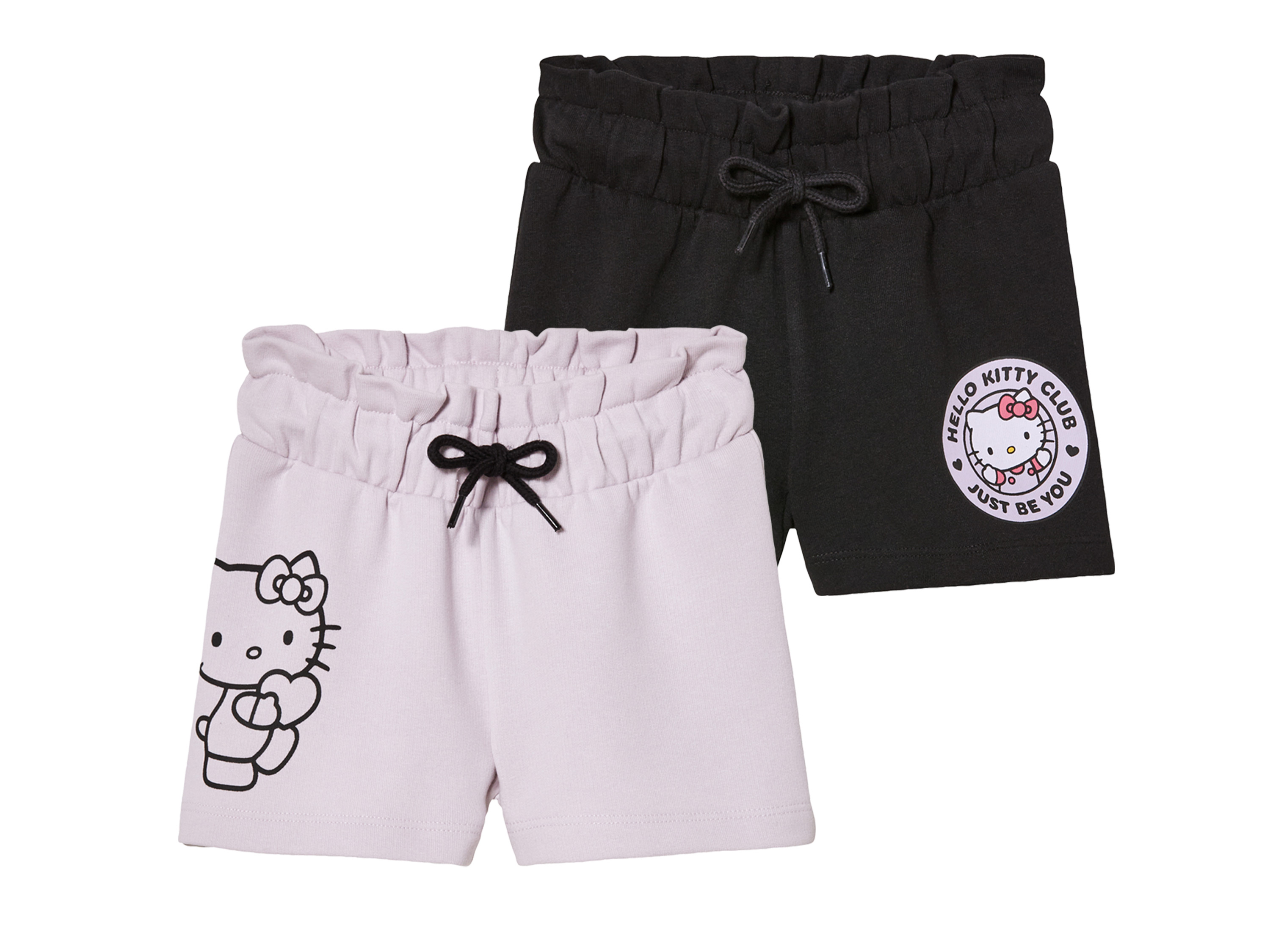 Szorty dresowe dziewczęce z postaciami z bajek, 2 pary 98/104, Wzór Hello Kitty