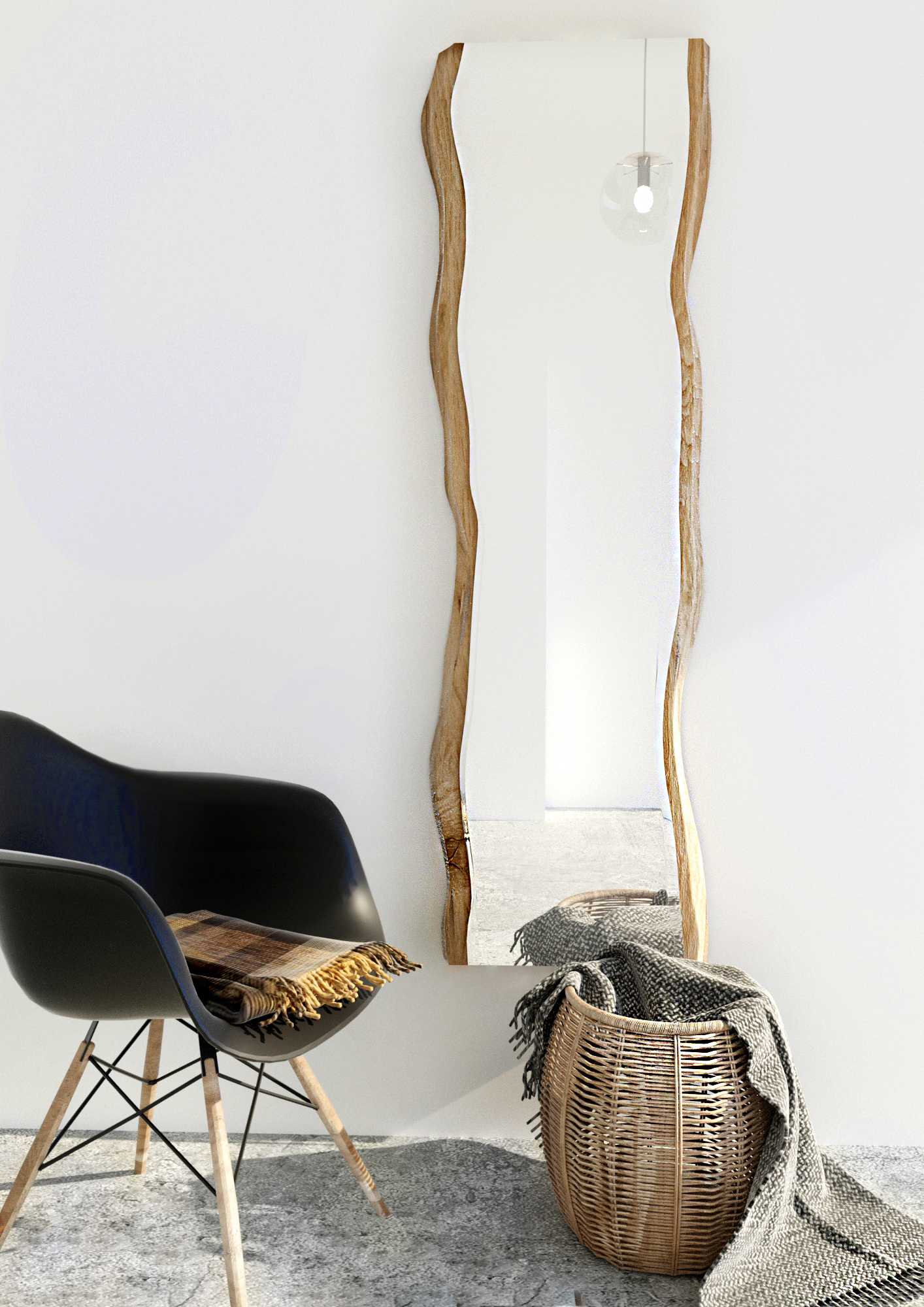 Darmowa Dostawa - Lustro 45x155 cm drewno Smartwoods Shape of Nature 5904107904252