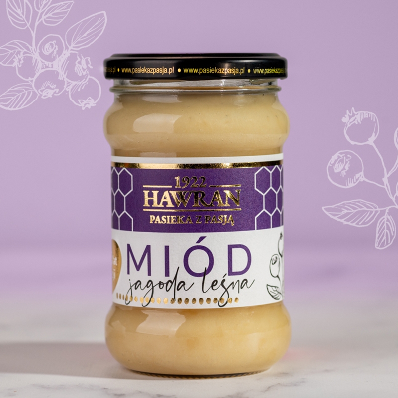 Miód z jagody leśnej 380g - Pasieka z Pasją Hawran