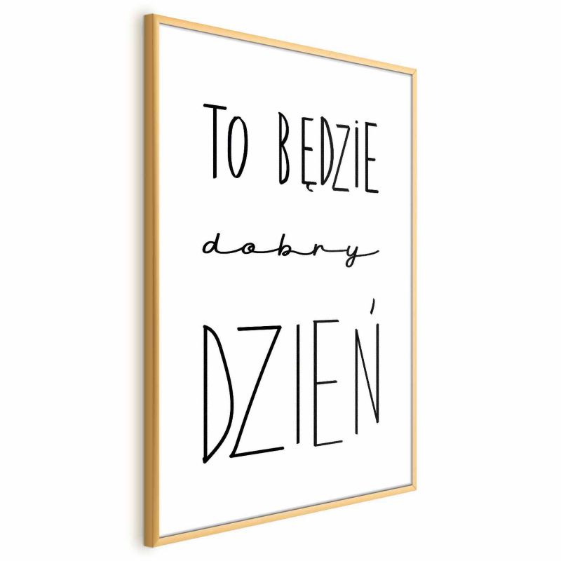 Plakat Artgeist Dobry dzień 21x30 cm z ramą złotą 1 szt