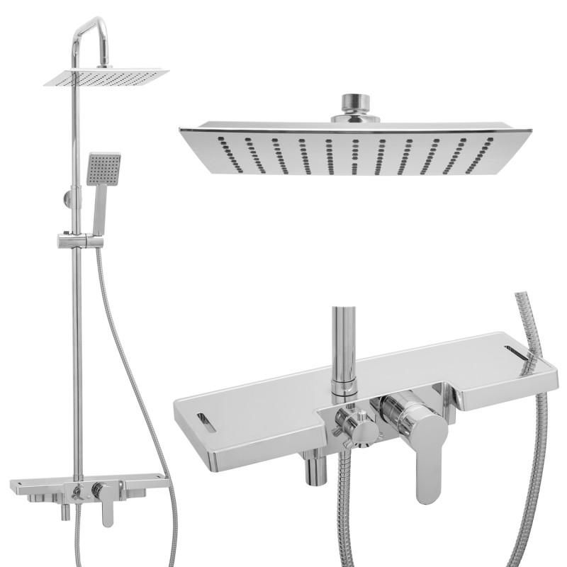 Bateria prysznicowa Yoka Home 25 cm natynkowa z zestawem prysznicowym deszczownica 1 szt.