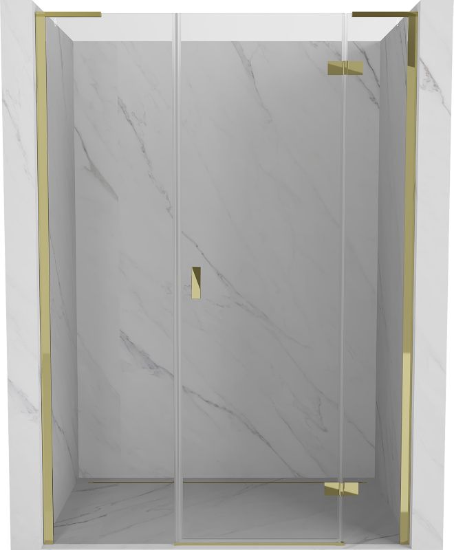 Drzwi prysznicowe uchylne Mexen Mist-H L złote 130 cm 1 szt