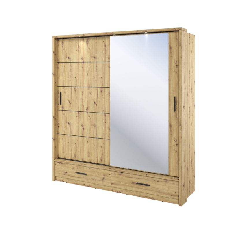 Szafa przesuwna MINIO go for it ERTA 5 z oświetleniem LED, dąb artisan 1 szt.