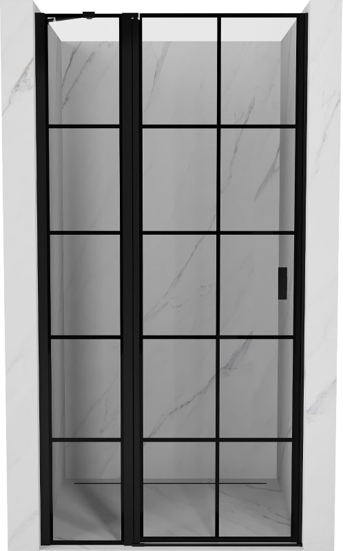 Drzwi prysznicowe Mexen Mist czarna kratka 90x200 cm lewa 1 szt