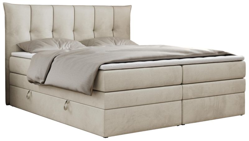 Łóżko kontynentalne MKS Meble PREMIUM 10 KING 180x200 H3 Beżowy welvet 1szt.