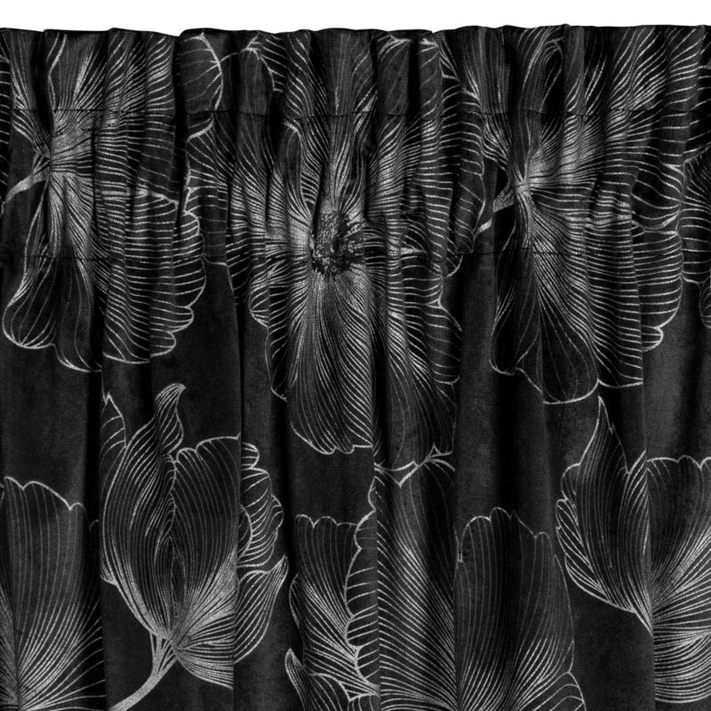 Zasłona Eurofirany Stella 140 x 300 cm czarna / srebrna