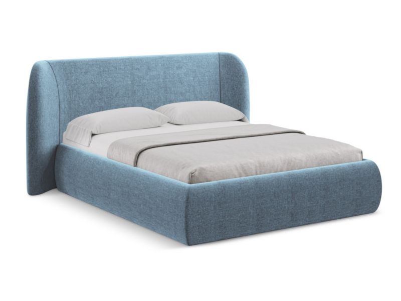 Łóżko Makamii Hauke z tkaniny szenilowej 140x200 jeans 1 szt.