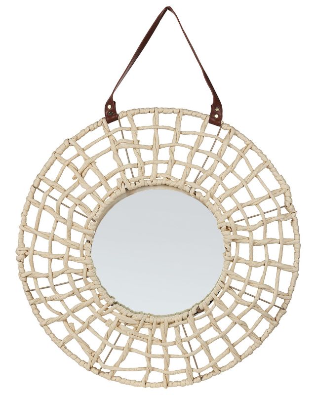 Lustro ścienne Palaci 60 cm 60 cm Drewno Naturalny 1 szt.