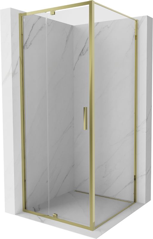 Kabina prysznicowa Mexen Exo uchylna 100 x 100 cm transparent złota 1 szt.