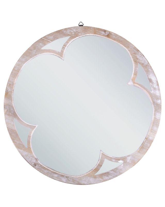 Lustro ścienne Monclova 60 cm 60 cm Jasne drewno 1 szt.