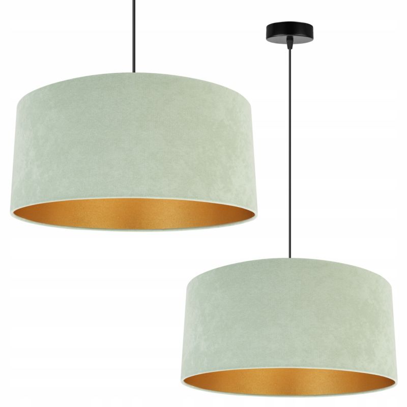 Lampa sufitowa wisząca Light Home LH Mediolan Welur 1x E27 60W miętowy/złoty 1szt.