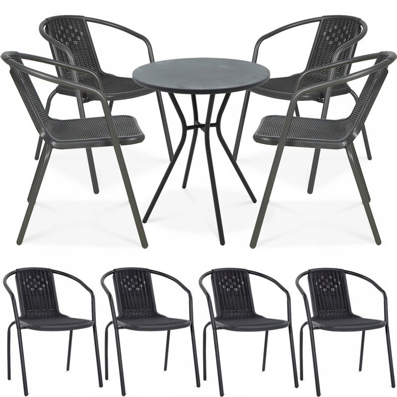 Zestaw Mebli Balkonowych Focus Garden Simple 4x Krzesła + Stolik 60cm Balkon 1 szt