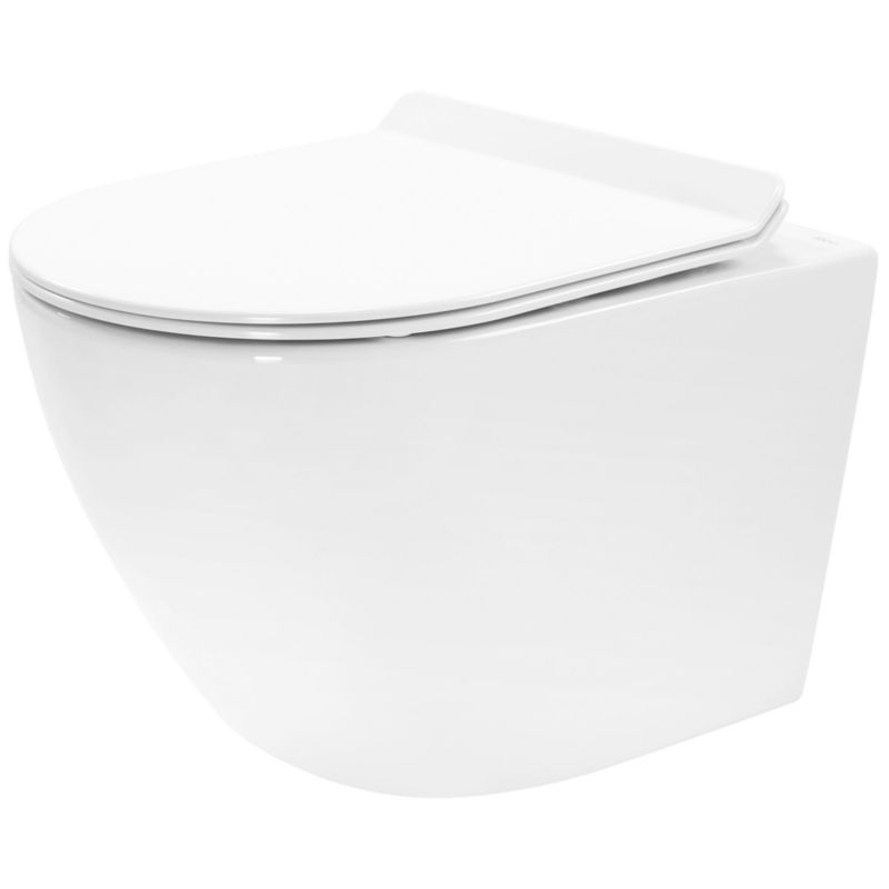 Misa Wc Podwieszana Ceramimczna Rea Carter Rimless Duroplast/Slim/Zm N Biały 49X37X32,5Cm 1 Szt
