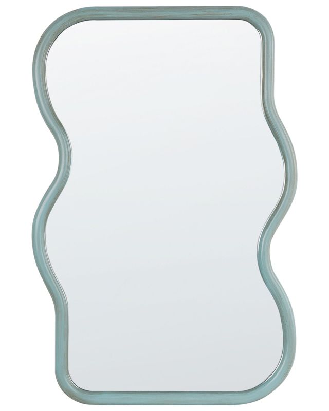 Lustro ścienne Ronnet 60 cm 90 cm Drewno Błękitny 1 szt.