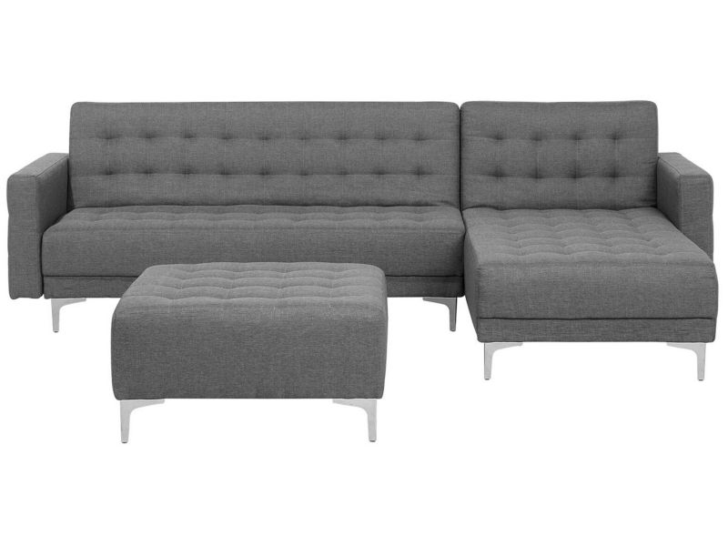 Sofa narożna z otomaną Aberdeen Jasnoszary Lewostronny 1 kpl