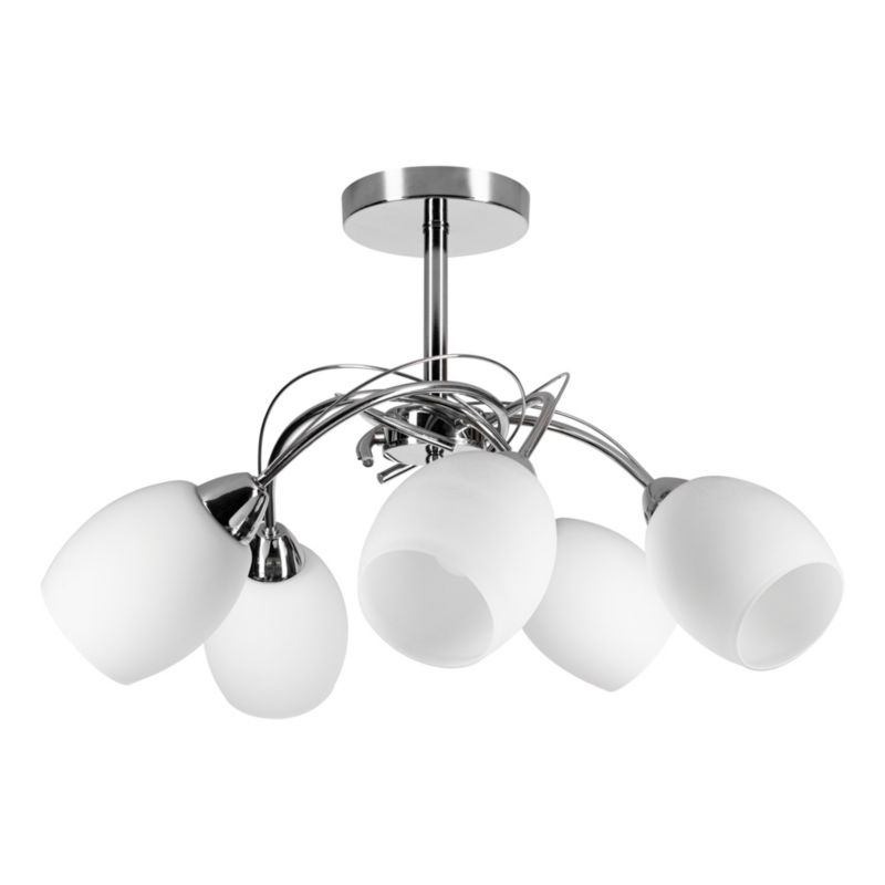 Lampa Sufitowa SPOT Light 5xE27 Max.60W Kombinacja Chromu i Bieli w Klasycznym Stylu, Polski Producent, 1 szt.