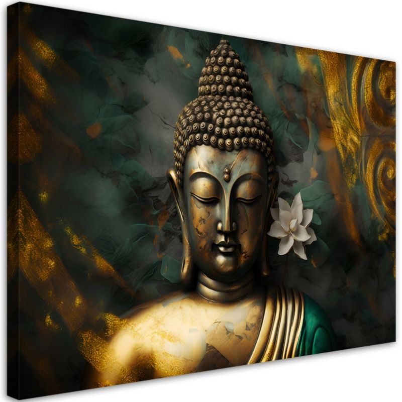 Obraz do salonu sypialni Feeby Budda Abstrakcja Zen Złoty 100x70cm 1szt