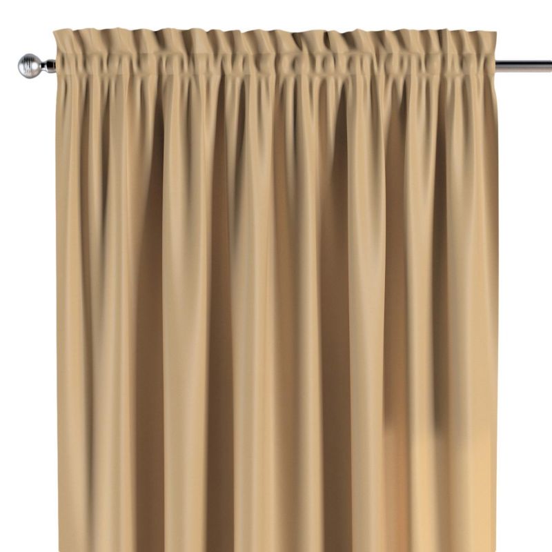 Zasłona na kanale z grzywką 1 szt. 130 x 260 cm Dekoria złoty z połyskiem 1 szt.