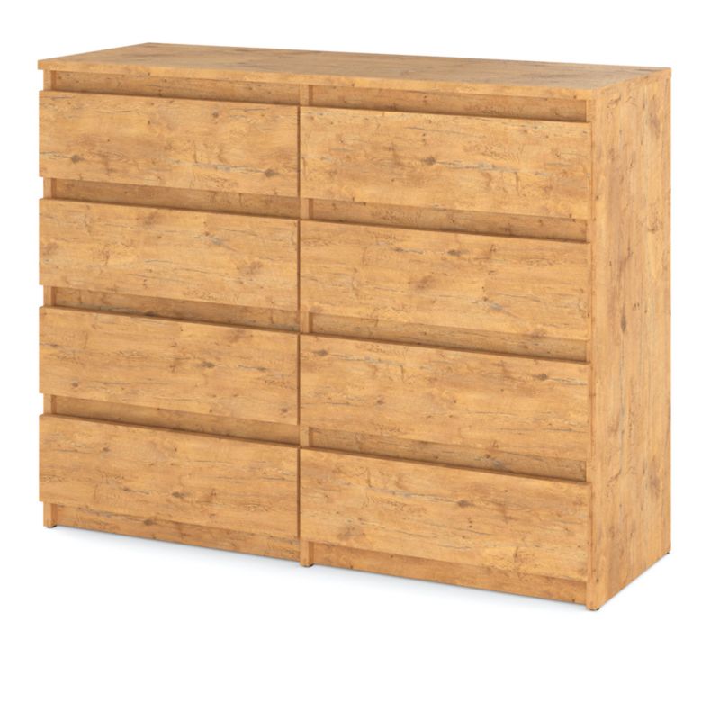 Komoda Hurtownia-Mebli Szuflady 8 Hugo Duża 120cm Dąb Lancelot Dąb Lancelot 120x33.5x92.5 cm 1szt.