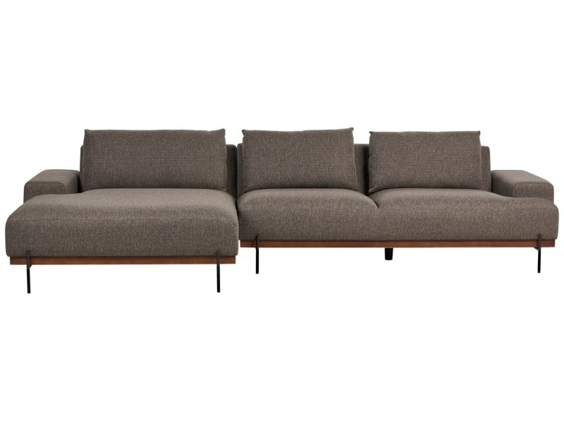 Sofa narożna Mariferd Brązowy Tkanina Prawostronny 1 szt.