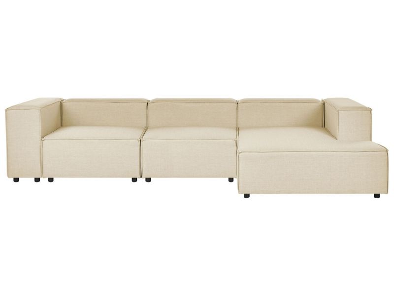 Sofa narożna Aprica Beżowy Tkanina Lewostronny 1 szt.