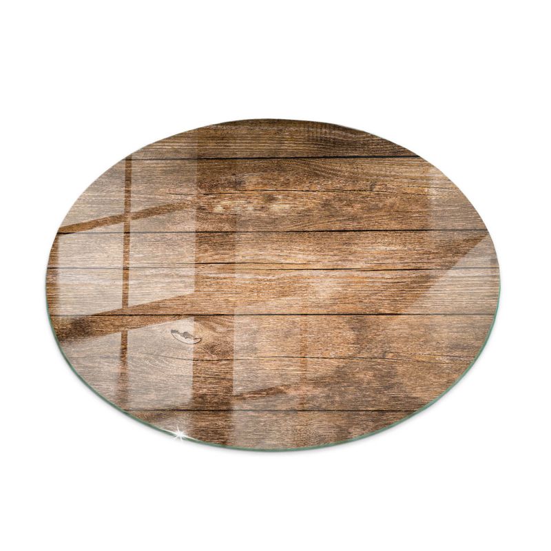 Blat szklany Tulup fi90 cm Struktura drewnianych desek 1 szt.