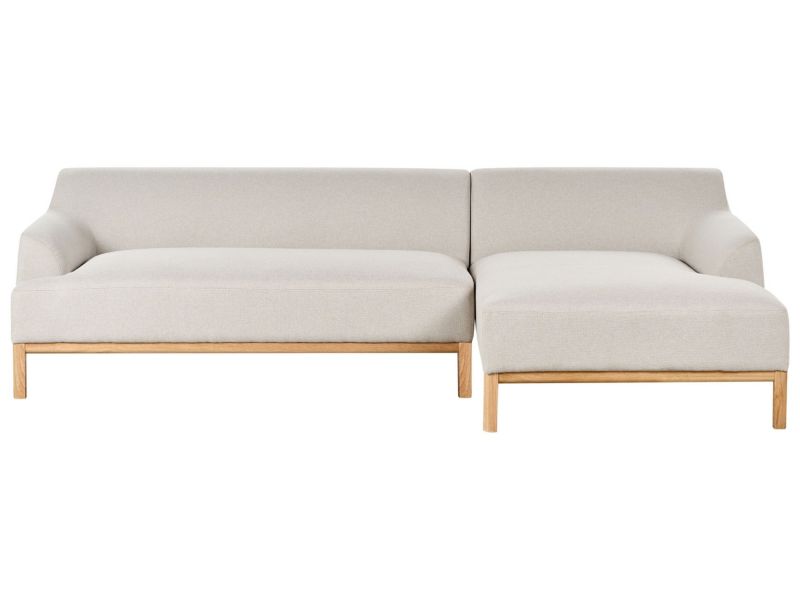 Sofa narożna lewostronna Sosjo Jasnobeżowy Tkanina Lewostronny 1 szt.