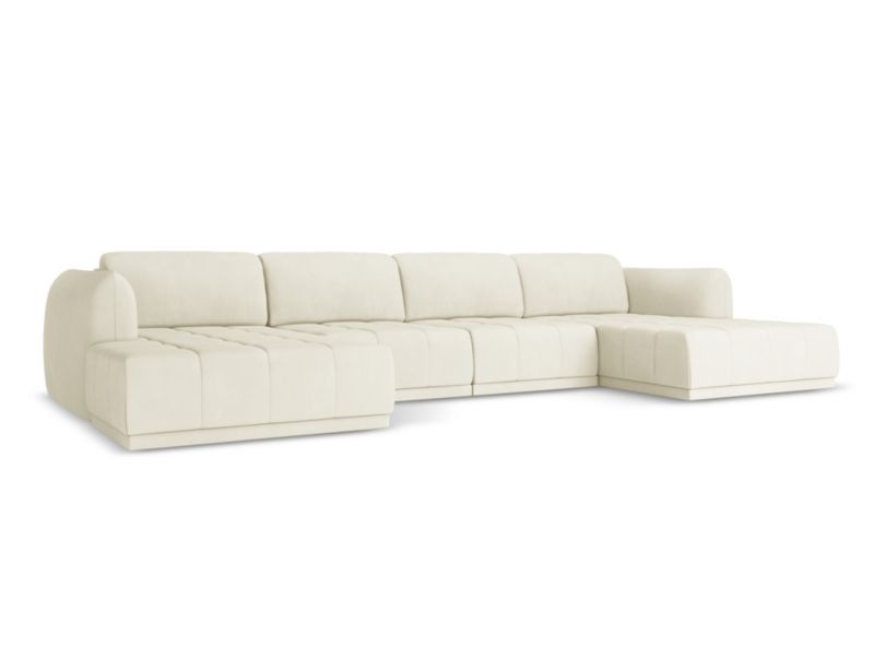 Sofa panoramiczna Makamii Hoku z tkaniny szenilowej 370x170 cm beżowy 1 szt.