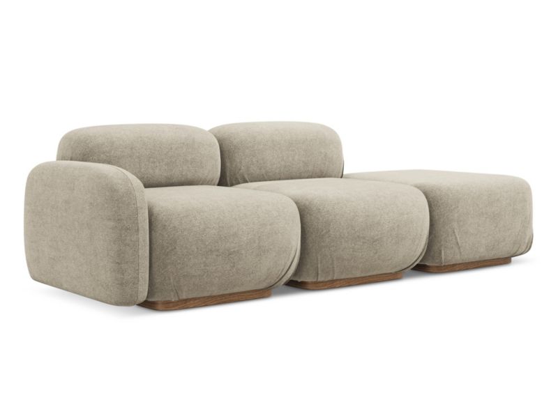 3-osobowa kanapa modułowa prawa Makamii Ailani z tkaniny bouclé 258x95 cm beżowy 1 szt.