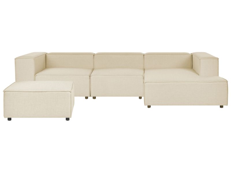 Sofa narożna z otomaną Aprica Beżowy Lewostronny 1 kpl
