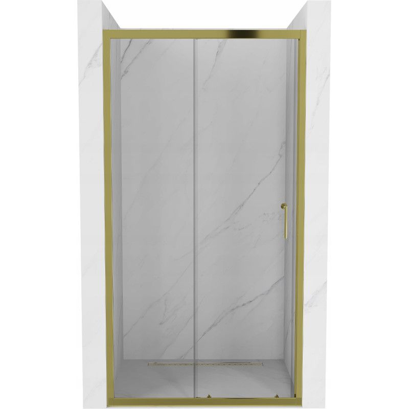 Drzwi prysznicowe rozsuwane Mexen Apia transparent złote 125x190 cm 1 szt.
