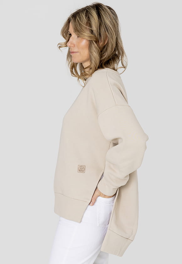 SWEATSHIRT MAGIC mit Seitenschlitzen - Stein