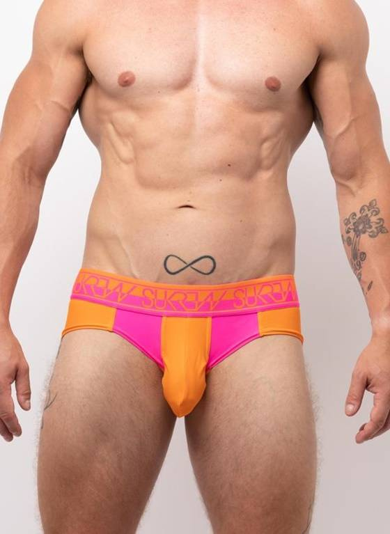SLIPY MĘSKIE SUKREW - BLOC BRIEF ORANGE PINK