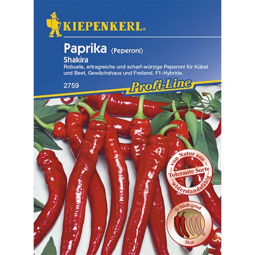 1 szt, Papryka pepperoni Shakira F1 Kiepenkerl - Nasiona: Ilość w opakowaniu: 1 opak