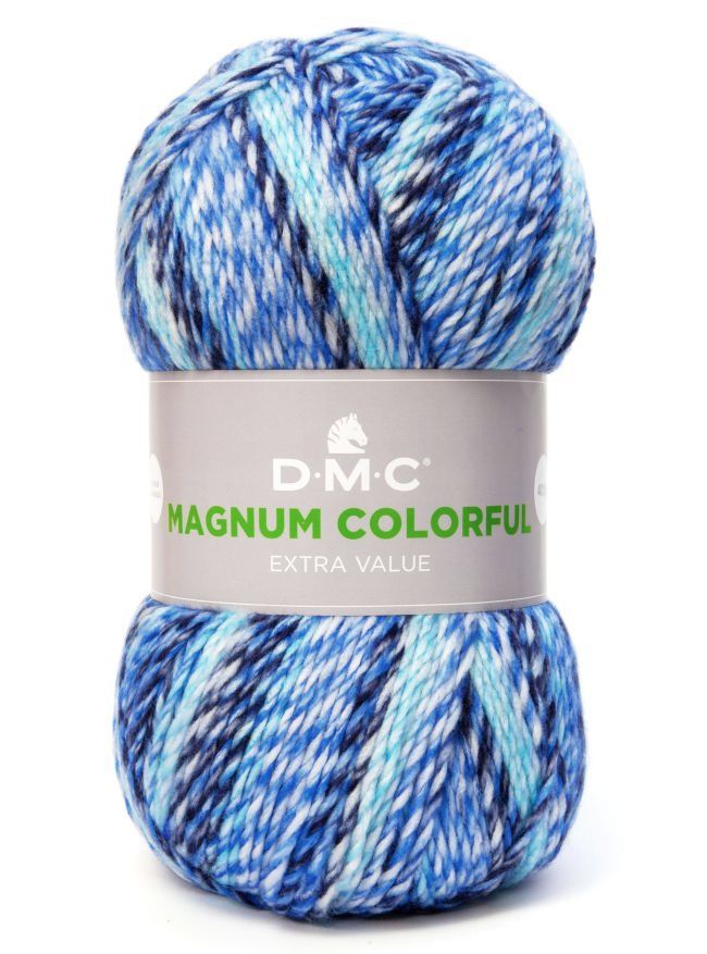 włóczka DMC MAGNUM COLORFUL kol. 015 błękitno-niebiesko-granatowa