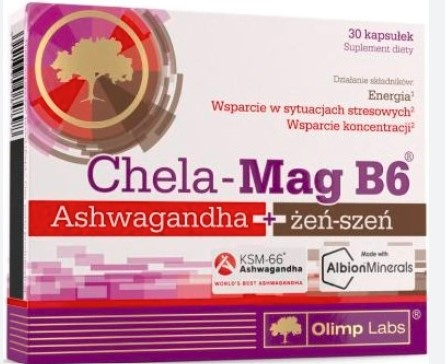 OLIMP LABS Chela-Mag B6 Ashwagandha+żeń-szeń 30 kaps