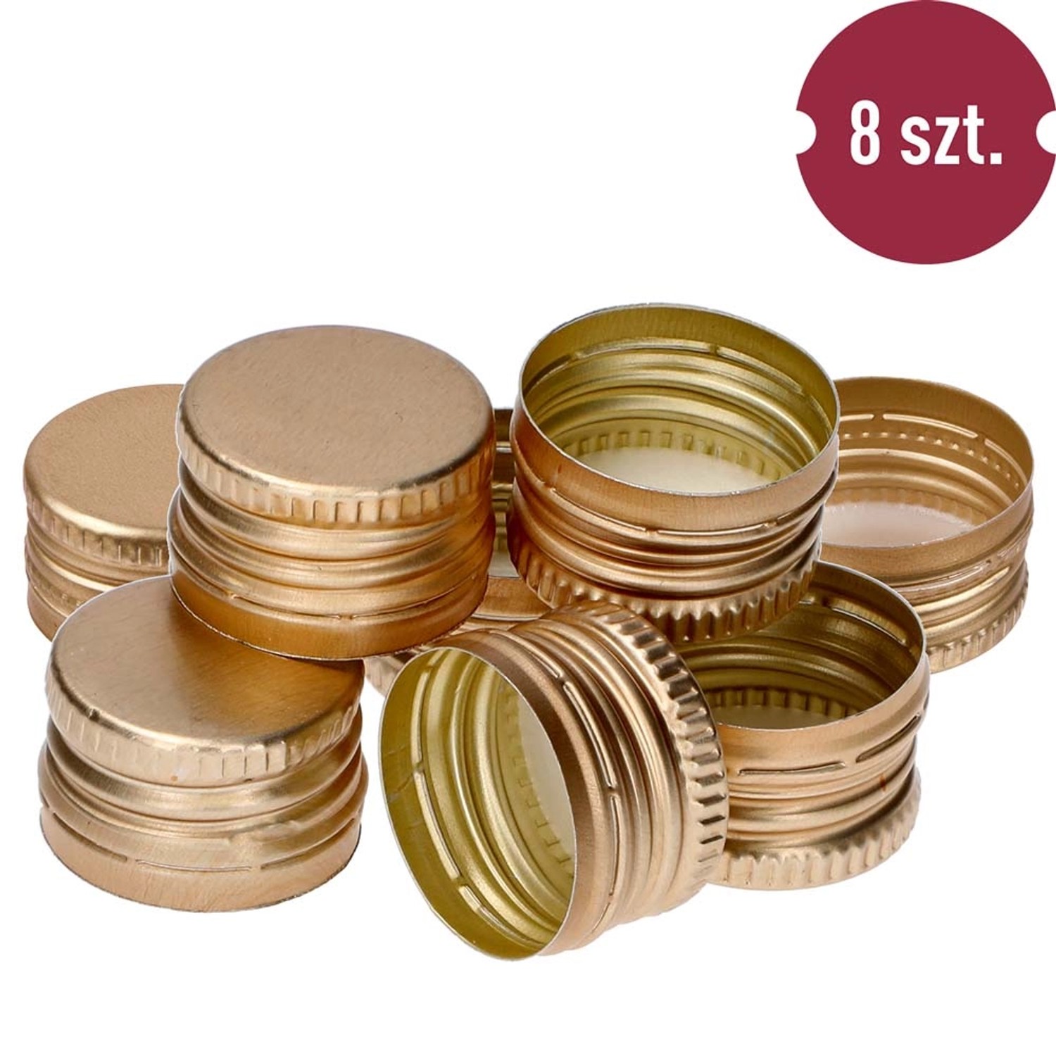 Zakrętka do butelek złota 8 szt. - fi 28/18
