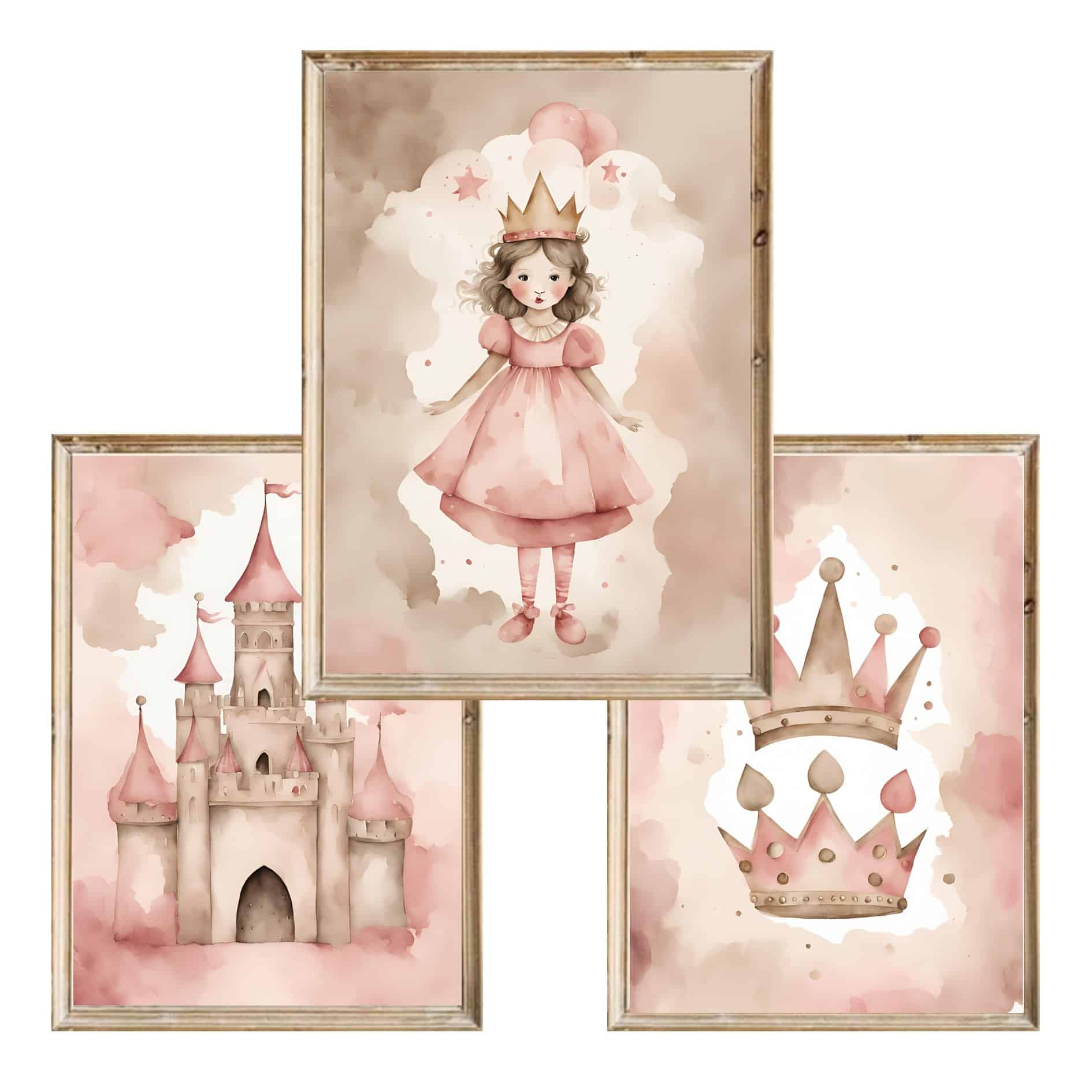 Zestaw trzech plakatów dla dzieci Princess - A3