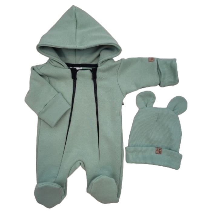 KAZUM KOMBINEZON Z OCIEPLANEJ DRESÓWKI + CZAPKA GOOSEBERRY GREEN ZZ - 86