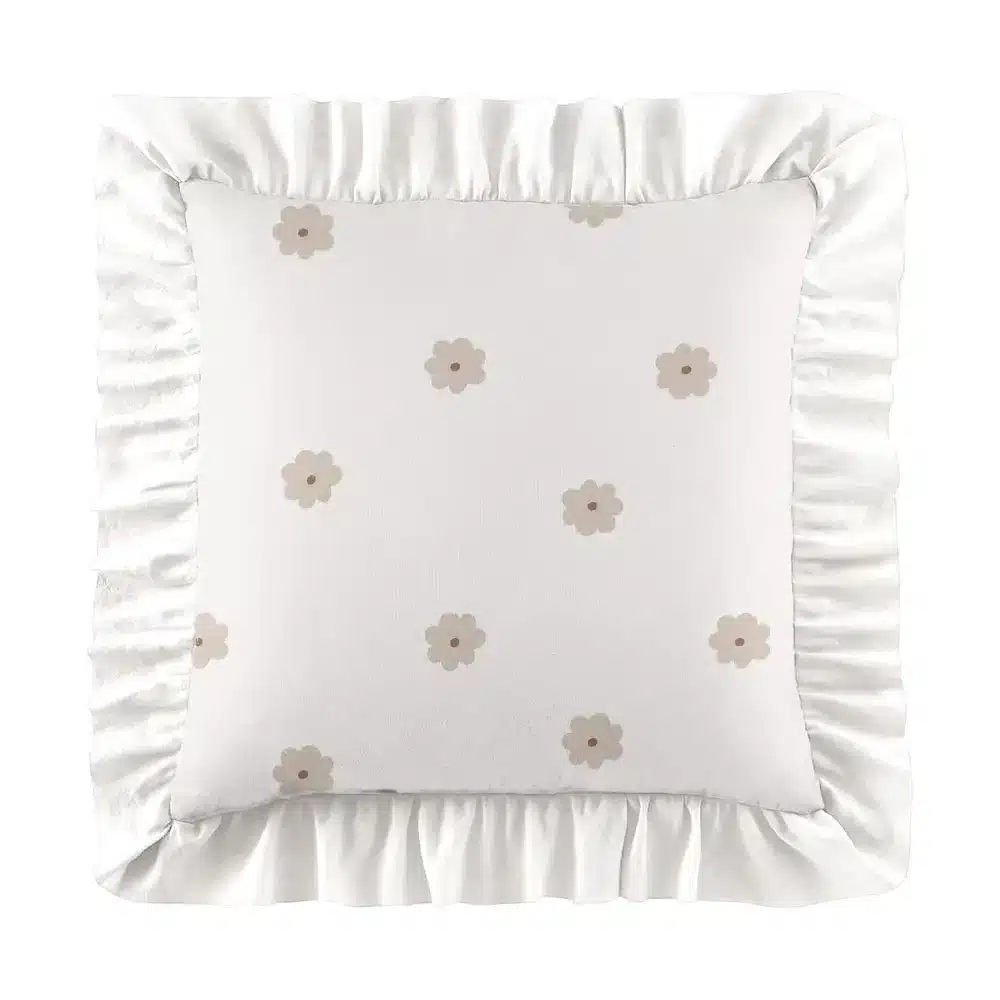 Poduszka Daisy z falbanką 40×40 cm - Poduszka z wypełnieniem 40x40cm