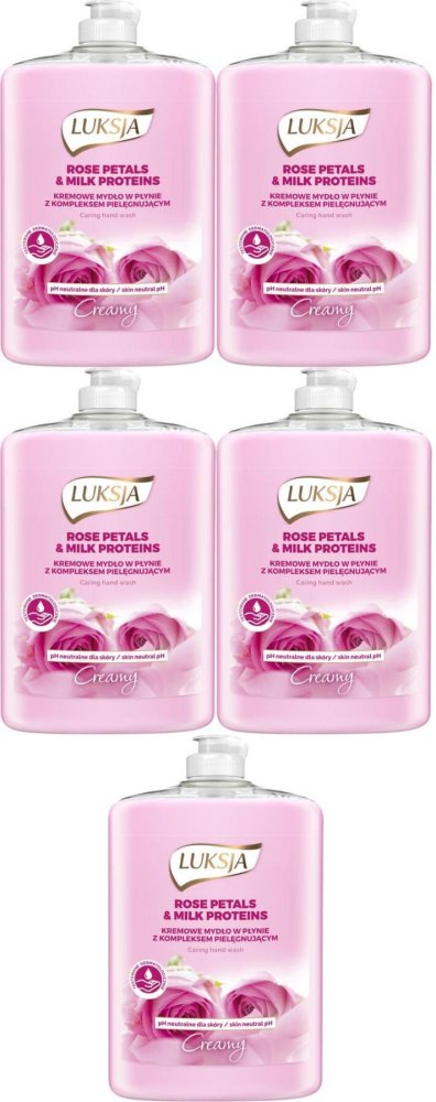 5x Mydło w płynie Luksja, różany, 500ml