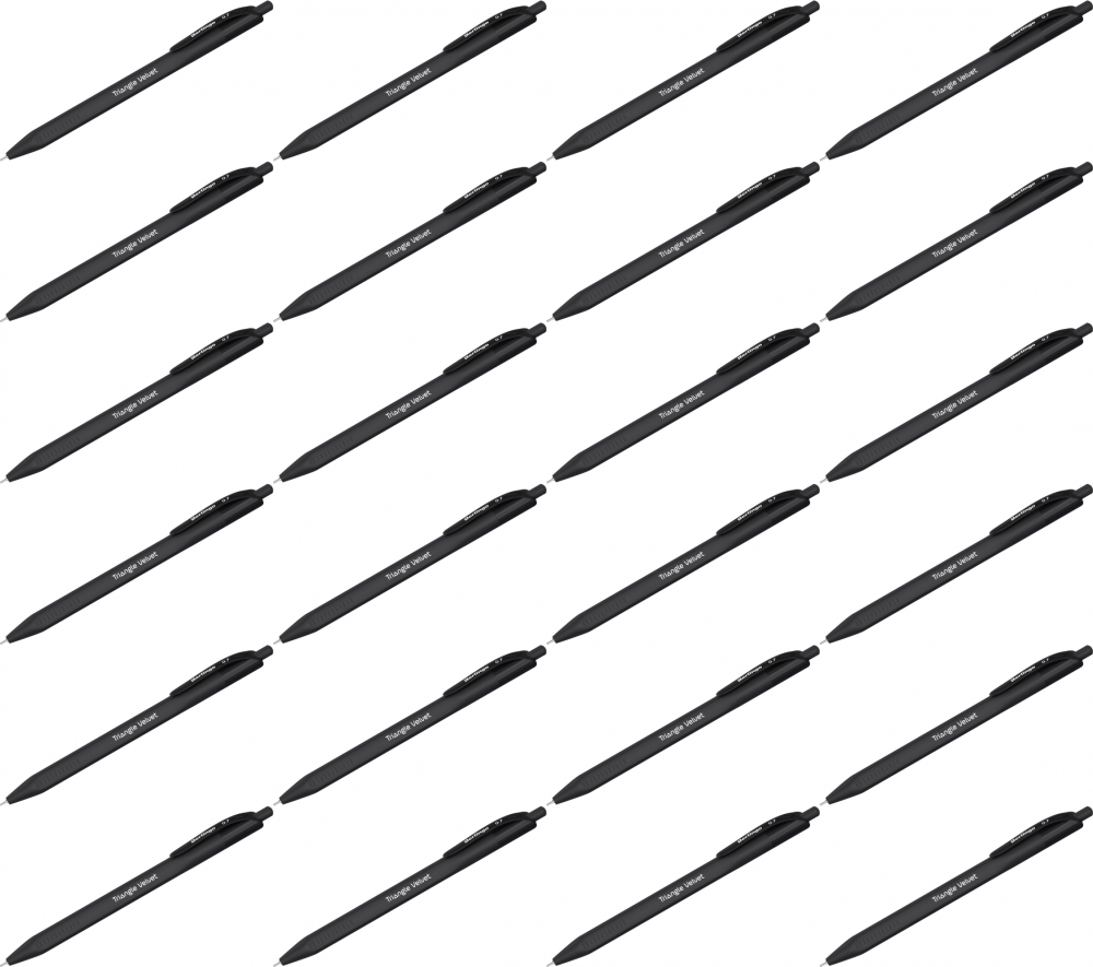 24x Długopis automatyczny Berlingo Triangle Velvet, 0.7mm, niebieski